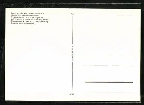 AK St. Sigmund /Val Pusteria, Pension und Cafe St. Sigmunderhof