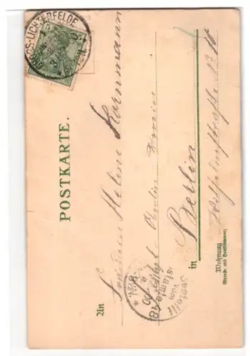 Glitzer-Perl-AK Astern und Vergissmeinnicht mit Glitzer-Perlen