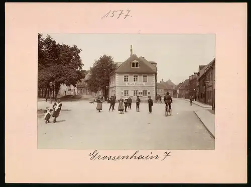 Fotografie Brück & Sohn Meissen, Ansicht Grossenhain, Lindenplatz und Steinweg am Hotel Stadt Leipzig