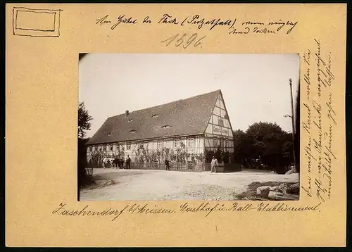 Fotografie Brück & Sohn Meissen, Ansicht Zaschendorf, Partie am Gasthof zu Zaschendorf