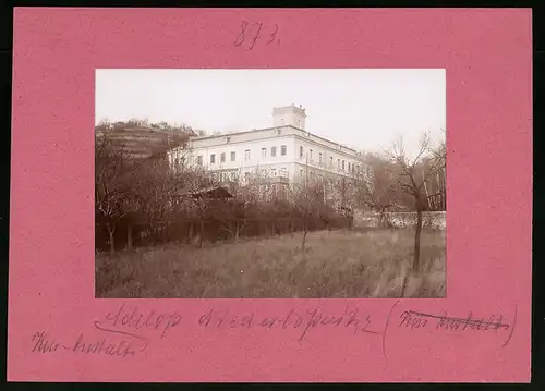 Fotografie Brück & Sohn Meissen, Ansicht Niederlössnitz, Blick auf die Kuranstalt Schloss Niederlössnitz