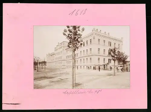 Fotografie Brück & Sohn Meissen, Ansicht Dresden, Blick auf die Kaserne des K.S. 4. Feld-Artillerie-Regiment Nr. 48