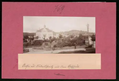 Fotografie Brück & Sohn Meissen, Ansicht Niederlössnitz, Villa Bohemia und Rathaus