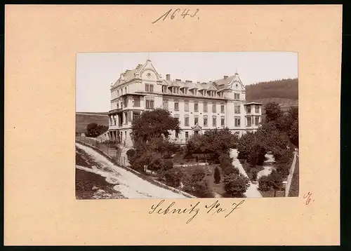 Fotografie Brück & Sohn Meissen, Ansicht Sebnitz, Neues Krankenhaus mit Parkanalge