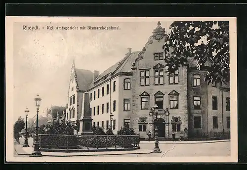 AK Rheydt, Amtsgericht mit Bismarckdenkmal