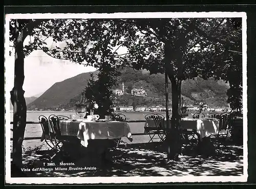 AK Morcote, Vista dall`Albergo Milano Brusino-Arsizio