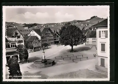 AK Appenzell, Landsgemeindeplatz mit Brunnen