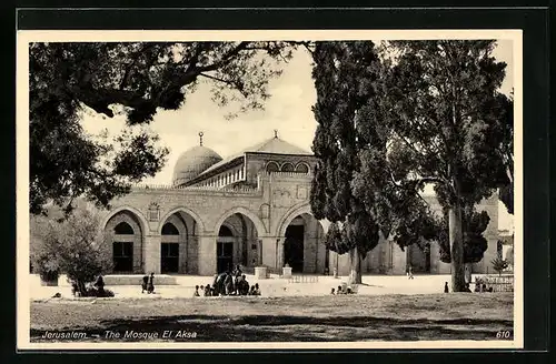 AK Jerusalem, El Aksa-Moschee auf dem Tempelplatze