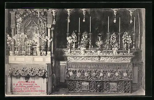 AK Jerusalem, Golgatha Lateinischer Altar