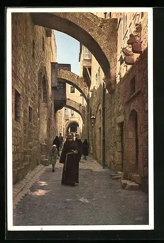 AK Jerusalem, Via Dolorosa von Osten
