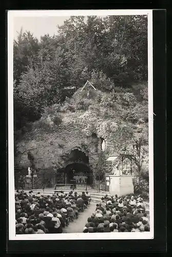 Foto-AK Maria Gugging, Lourdesgrotte im Wienerwalde