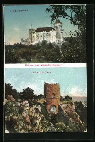 AK Maria-Enzersdorf, Burg Lichtenstein, Schwarzer Turm