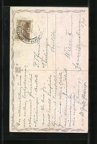 Künstler-AK Semmering, Ortspartie mit Kirche