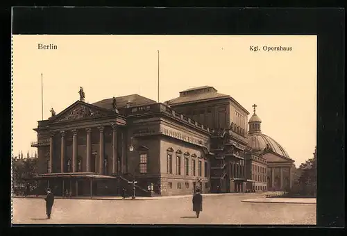 AK Berlin, Strassenpartie mit dem Kgl. Opernhaus