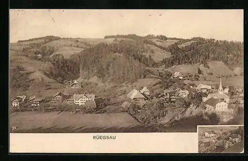AK Rüegsau, Ortsansicht mit Umgebung, Teilansicht