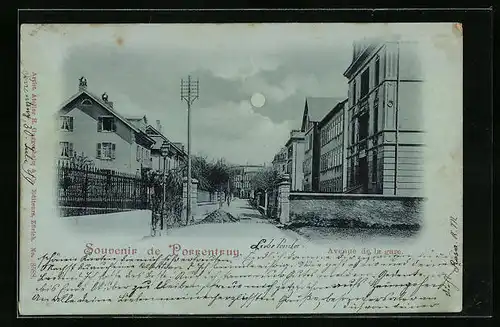 Mondschein-AK Porrentruy, Avenue de la gare