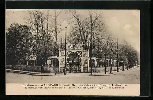 AK Berlin-Grunewald, Restaurant Waldpark Kolonie Grunewald