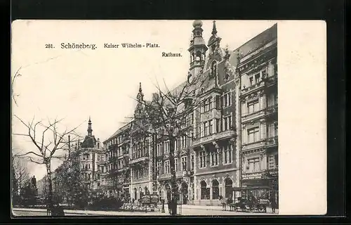 AK Berlin-Schöneberg, Rathaus und Kaiser Wilhelm-Platz