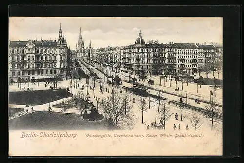 AK Berlin-Charlottenburg, Wittenbergplatz mit Kaiser Wilhelm-Gedächtniskirche