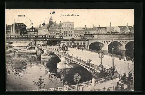 AK Berlin, Jannowitz-Brücke mit Strassenbahn