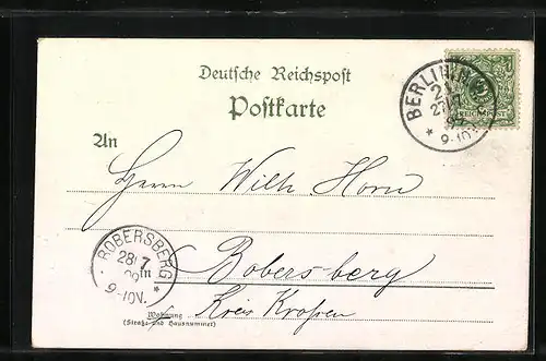 Lithographie Berlin, Denkmal der Kaiserin und Kaiser Wilhelm I.