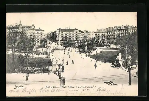 AK Berlin, Belle-Alliance-Platz, Blick in die Friedrichstrasse