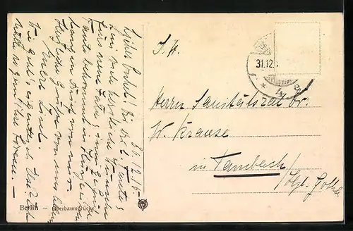 AK Berlin, Partie an der Oberbaumbrücke mit Hochbahn