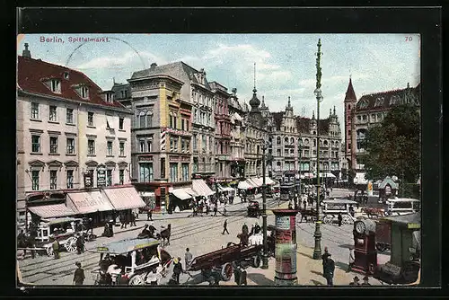 AK Berlin, Partie am belebten Spittelmarkt