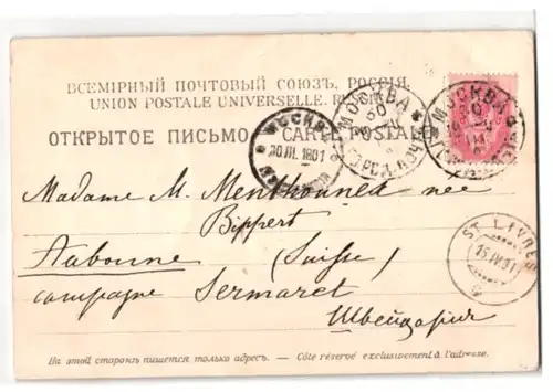 Glitzer-Perl-AK Männer- und Frauenhand auf Glücksklee mit Glitzer-Perlen