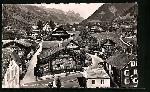 AK Bürglen, Strassenpartie am Hotel Tell