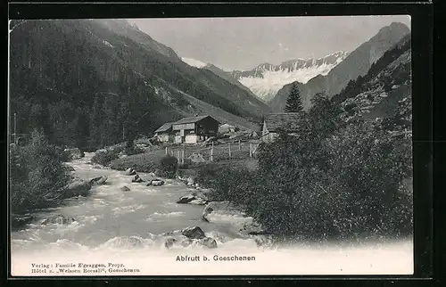 AK Abfrutt bei Goeschenen, Partie am Flussufer