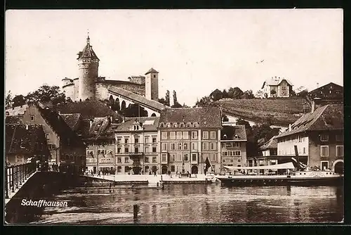 AK Schaffhausen, Uferpartie mit MS Neptun