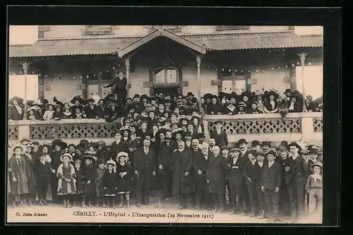 AK Cérilly, L'Hopital, L'Inauguration, 29 Novembre 1902