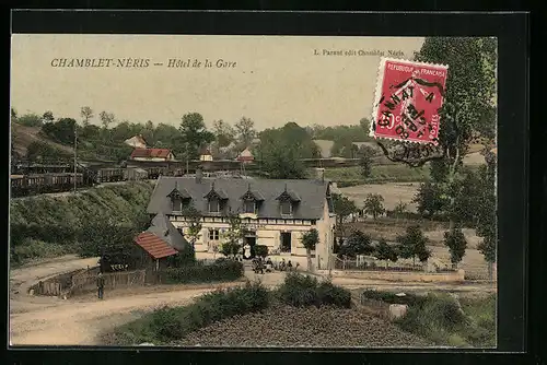 AK Chamblet-Néris, Hotel de la Gare