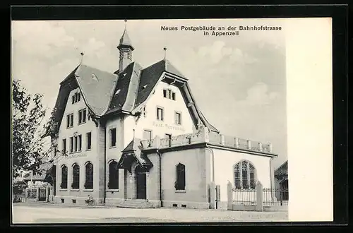 AK Appenzell, Neues Postgebäude an der Bahnhofstrasse