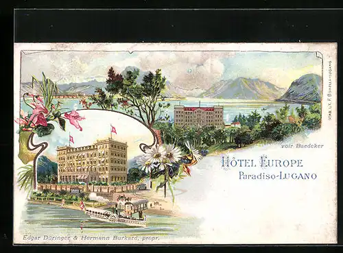 Lithographie Paradiso-Lugano, Hotel Europe