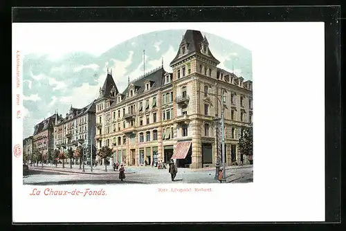 Lithographie La Chaux-de-Fonds, Rue Leopold Robert