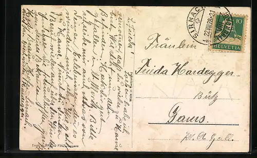 AK Winterthur, Schulhaus Geiselweid mit Strassenpartie