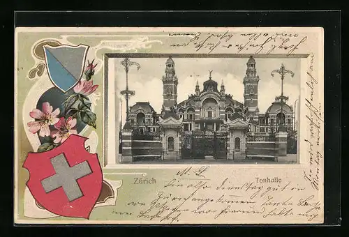 Präge-AK Zürich, Tonhalle mit Wappen