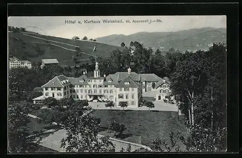 AK Weissbad i. Appenzell, Hotel und Kurhaus aus der Vogelschau