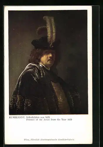 AK Selbstbildnis von Rembrandt, 1635