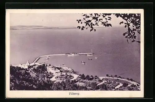 AK Tihany, Teilansicht mit Hafen