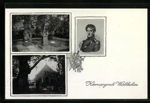 AK Wöbbelin, Körnergrab mit Portrait