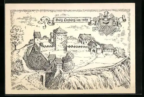 AK Börninghausen i. W., Burg Limberg um 1400