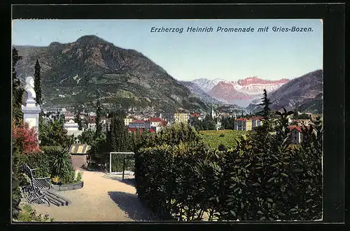 AK Gries-Bozen, Partie an der Erzherzog Heinrich Promenade