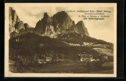 AK Seis, Blick zum Hotel Salegg, Schlerngruppe