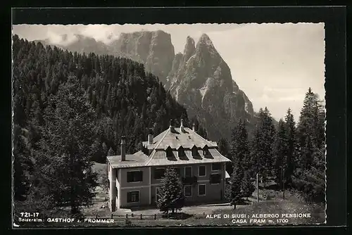 AK Seiseralm, Gasthof z. Frommer vor dem Berg