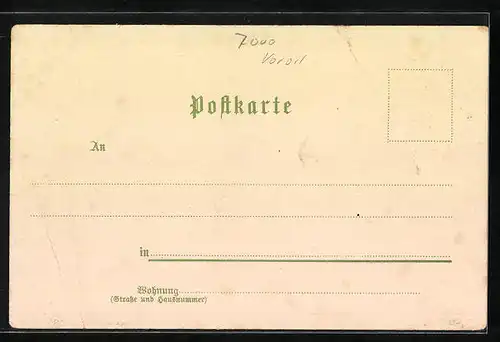 Lithographie Birkach, Gasthaus zum Hirsch, Schloss Hohenheim