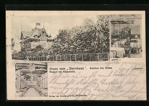 AK Neuhof bei Hildesheim, Gasthaus Sternhaus, Innenansichten