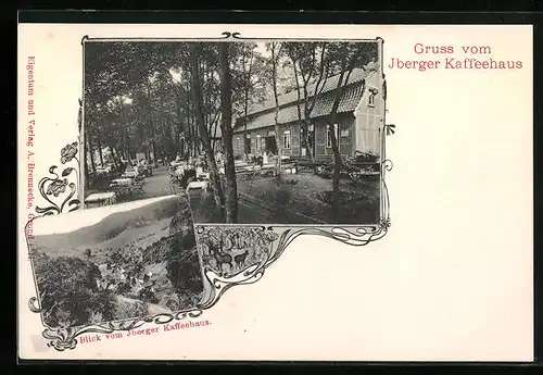 AK Bad Grund, Gasthof Iberger Kaffeehaus, Blick auf den Ort